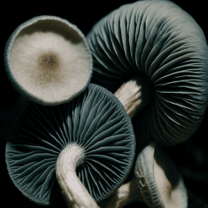 A closeup of jack frost mushrooms