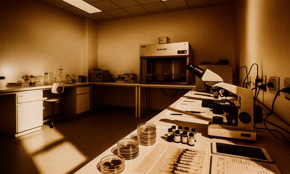 The inside of a professional mycology lab