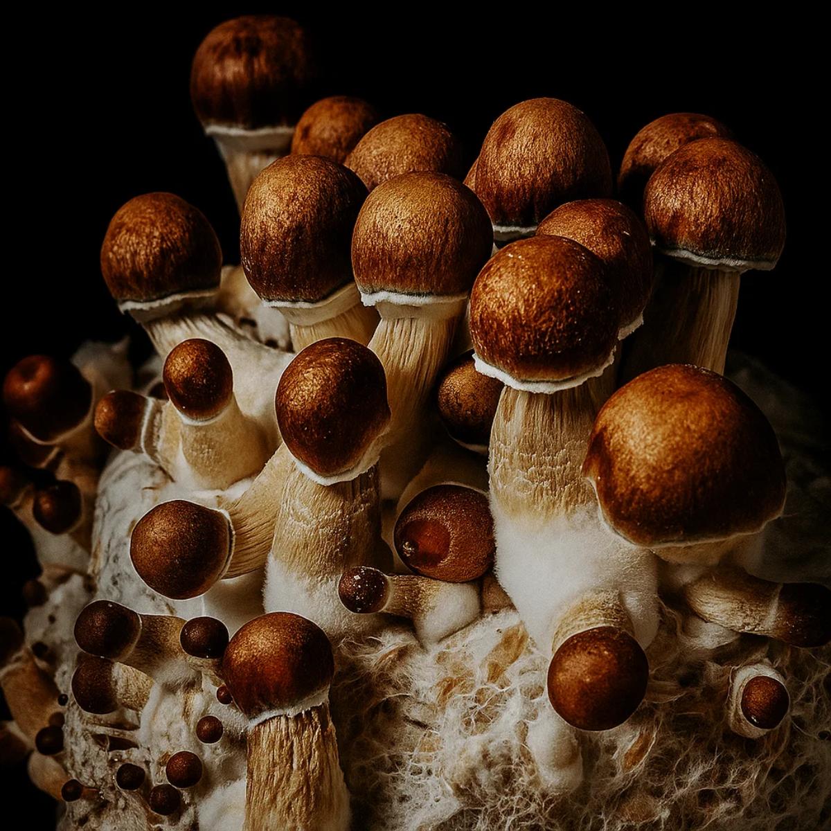 A cluster of penis envy mushrooms